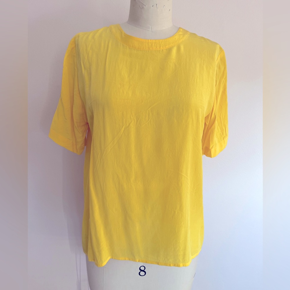 VTG yellow silk top sz. M